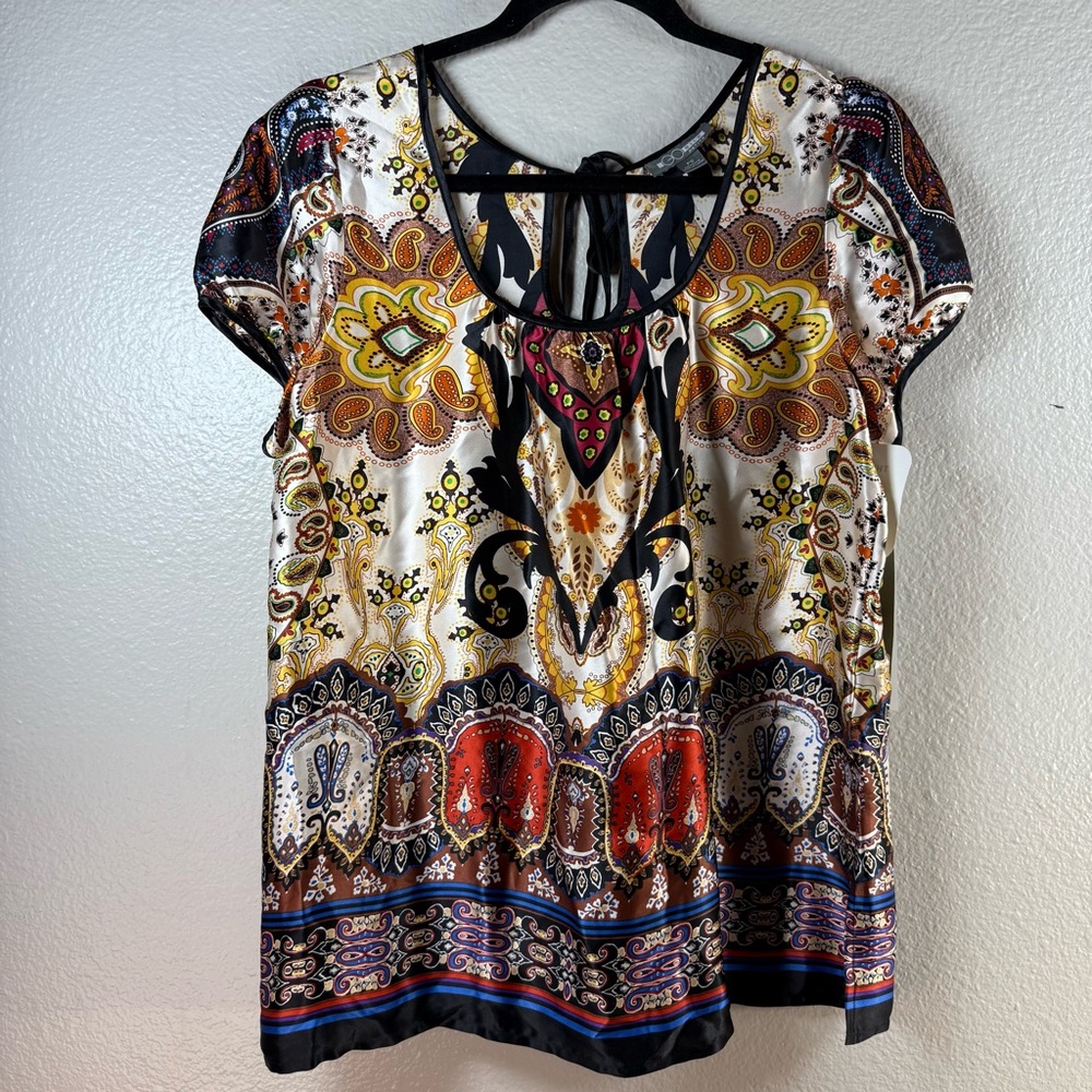 Go Silk Colorful Paisley Women's Top SZ:SP